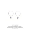 Lapis Lazuli Triquetra Mini Hoops Silver