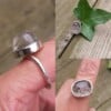 Lodoliet kwarts ring, gezet in zilver met messing