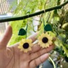 Micro Gehaakte zonnebloem Oorbellen