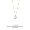 Moonstone Circle Gem Necklace Gold