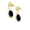 Moonstone Onyx Drop Earrings
