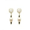 Moonstone Pearl Drop Earrings