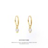 Moonstone Triquetra Midi Hoops Gold