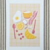 Ontbijt op bed kunstprint – vrolijke food illustratie in zachte kleuren | A4 poster 21x30 cm