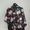 Polyester 3-hoek sjaal met kwastjes (zwart | bloemen)