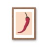Rode chilipeper kunstkaart - pittige en minimalistische illustratie voor keuken | A6 print 10x15 cm