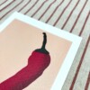 Rode chilipeper kunstkaart - pittige en minimalistische illustratie voor keuken | A6 print 10x15 cm