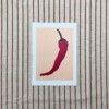 Rode chilipeper kunstkaart - pittige en minimalistische illustratie voor keuken | A6 print 10x15 cm