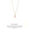 Rose Quartz Baguette Necklace Gold