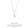 Rose Quartz Baguette Necklace Silver