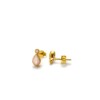 Rose Quartz Droplet Studs
