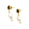 Smokey Quartz Pearl Drop Earrings
