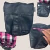 Stoere kleine compact en soepel schoudertasje. van zwart hergebruikt leer te gebruiken als heuptasje.