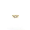 Tiny Facet Rainbow Moonstone Oval Triquetra Gold