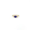 Tiny Lapis Lazuli Oval Triquetra Gold