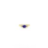 Tiny Lapis Lazuli Oval Triquetra Gold