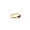 Tiny Lapis Lazuli Oval Triquetra Gold
