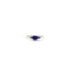 Tiny Lapis Lazuli Oval Triquetra Silver