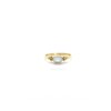 Tiny Rainbow Moonstone Oval Triquetra Gold