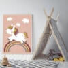 UNICORN poster voor de kinderkamer of babykamer - trendy EENHOORN poster met regenboog voor de kinderkamer maat 50 cm x 70 cm.