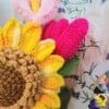 gehaakt groet zonnebloemen boeket