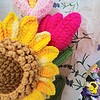 gehaakt groet zonnebloemen boeket