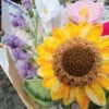 gehaakt groet zonnebloemen boeket