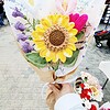 gehaakt groet zonnebloemen boeket