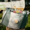 De wollige hooikist /ecologische slowcooker /koelbox - gaarstoof zonder energieverbruik- groen met lichtgroen