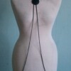 Rosé goud/zwart Body Chain Ketting