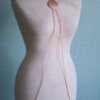 Rosé goud/zwart Body Chain Ketting