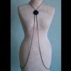 Rosé goud/zwart Body Chain Ketting