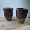 2 keramiek koffiebekers Merlot