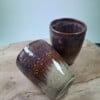 2 keramiek koffiebekers Merlot