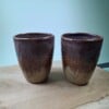 2 keramiek koffiebekers Merlot