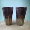 2 keramiek koffiebekers Merlot Large