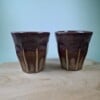2 keramiek koffiebekers Merlot Small