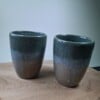 2 keramiek koffiebekers Sage