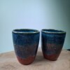 2 keramiek koffiebekers Space