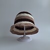 Gehaakt baby zonnehoedje 'Bruin, crème en beige'