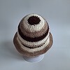 Gehaakt baby zonnehoedje 'Bruin, crème en beige'