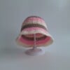 Gehaakt baby zonnehoedje 'Roze, crème en beige'