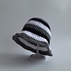 Gehaakt baby zonnehoedje 'Zwart, wit en grijs'