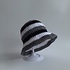 Gehaakt baby zonnehoedje 'Zwart, wit en grijs'