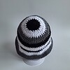 Gehaakt baby zonnehoedje 'Zwart, wit en grijs'