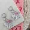 Gotta love flower oorbellen zilver
