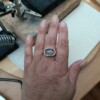 Lodoliet kwarts ring, gezet in zilver met messing