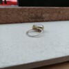 Lodoliet kwarts ring, gezet in zilver met messing