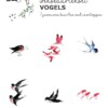 Set van 7 gevouwen A6 kaarten vogels