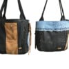 Tassen met een verhaal – Herinneringstassen van vintage kleding & leer Handgemaakt van gerecycled materiaal met emotionele waarde.